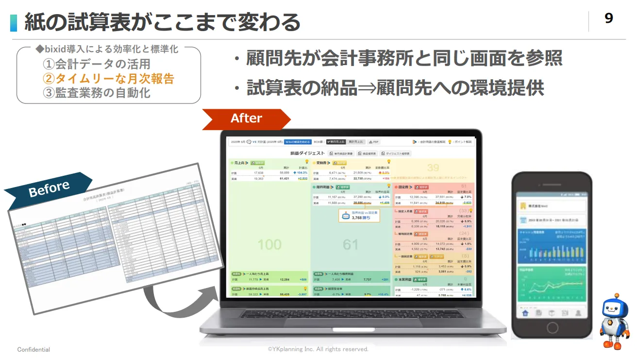 タイムリーな月次報告